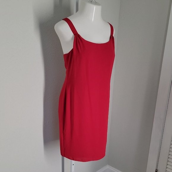 Patra Vintage Classy Red Dress ~ Knee Length ~ Sz 10 ~ Lined ~ Sleeveless - Picture 2 of 5